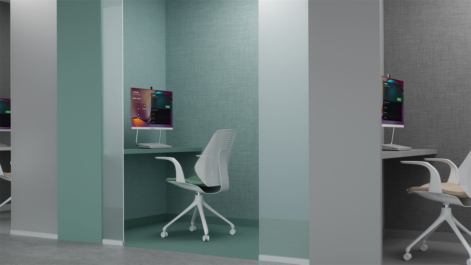 A collaboration solution integrated UC audio and video in a PC monitor